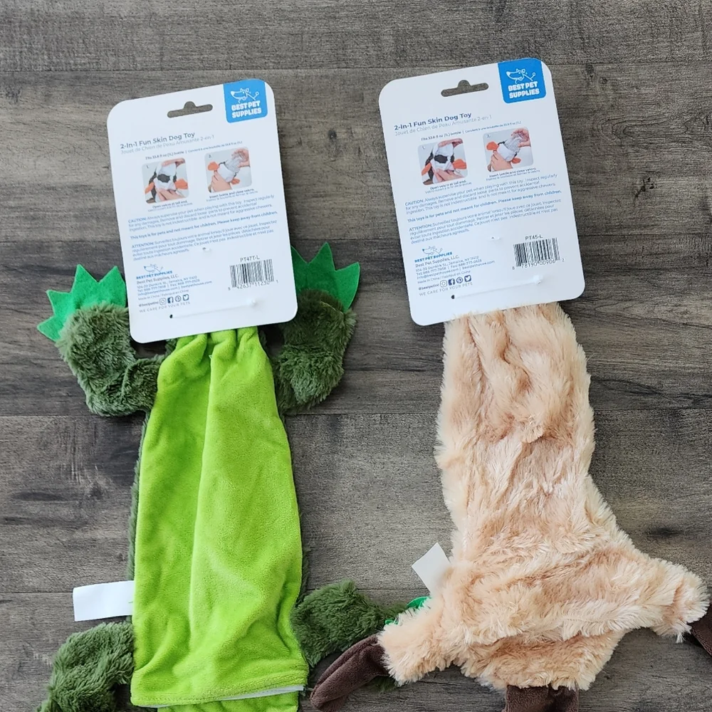 Best Pet Fun Skin Stuffing Free Squeak Toys NWT Large